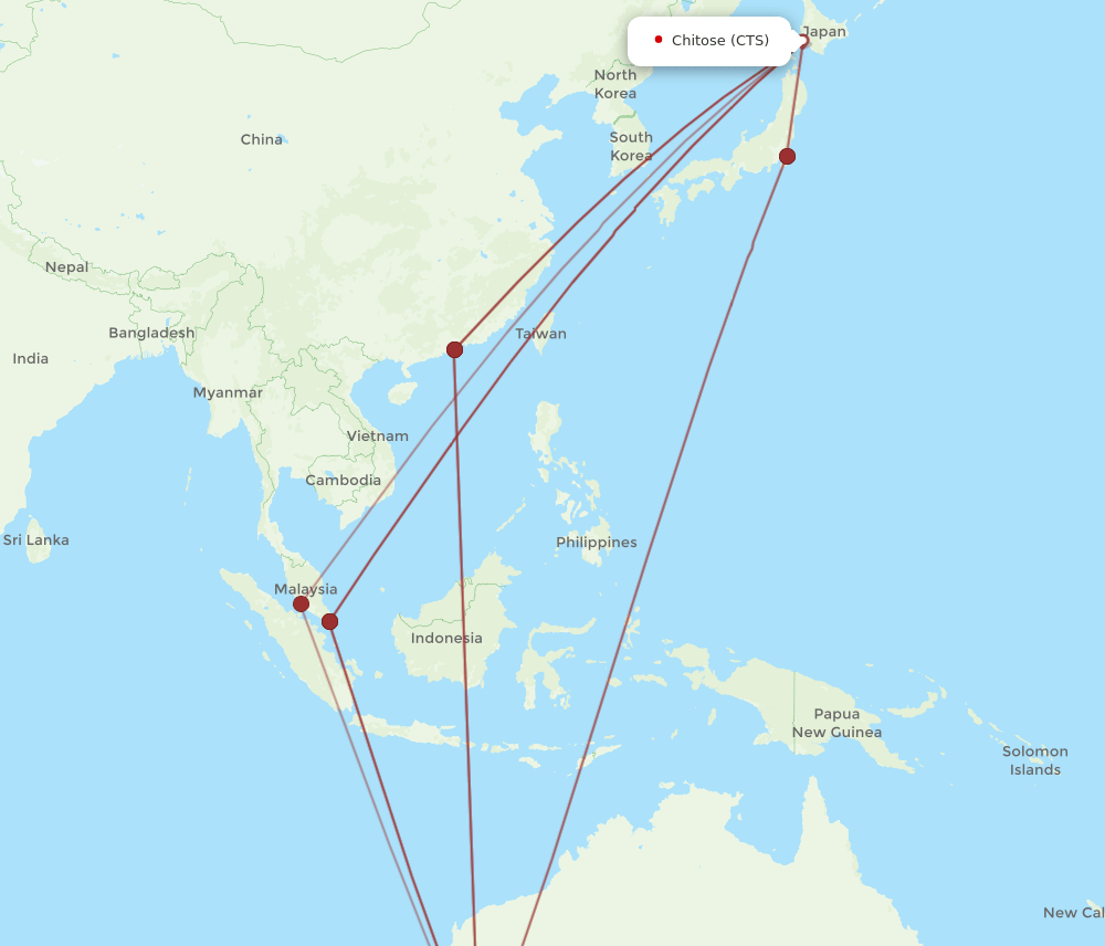 PER-CTS flight routes