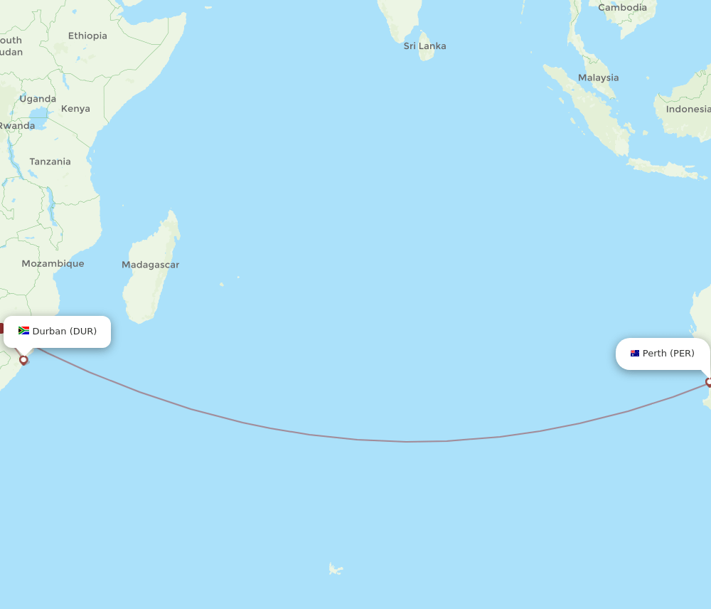 PER-DUR flight routes