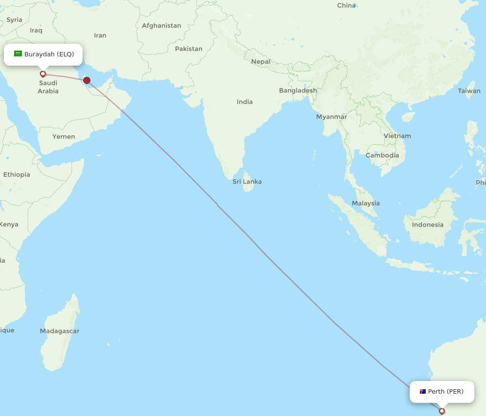 PER-ELQ flight routes