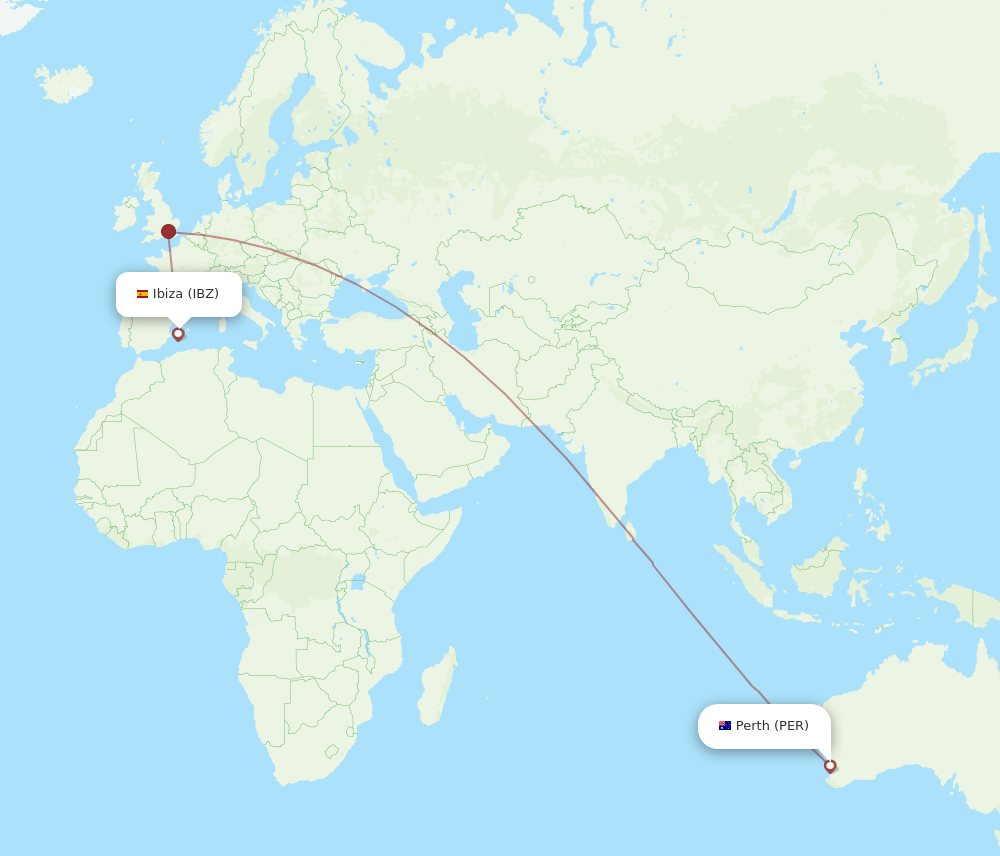 PER-IBZ flight routes