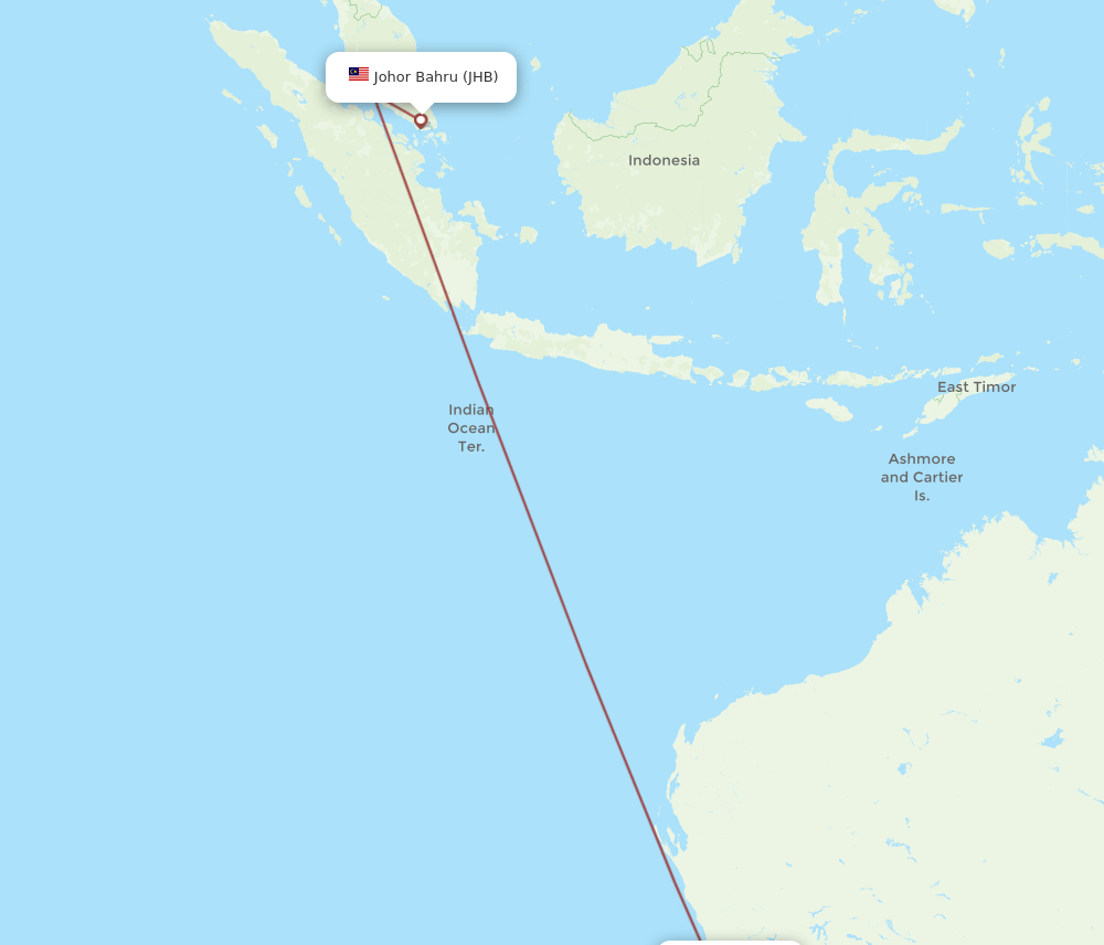 PER-JHB flight routes