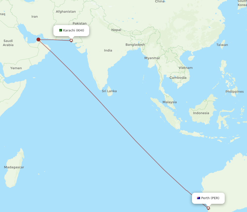 PER-KHI flight routes
