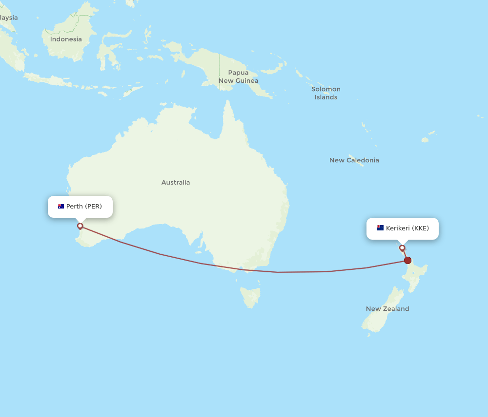 PER-KKE flight routes