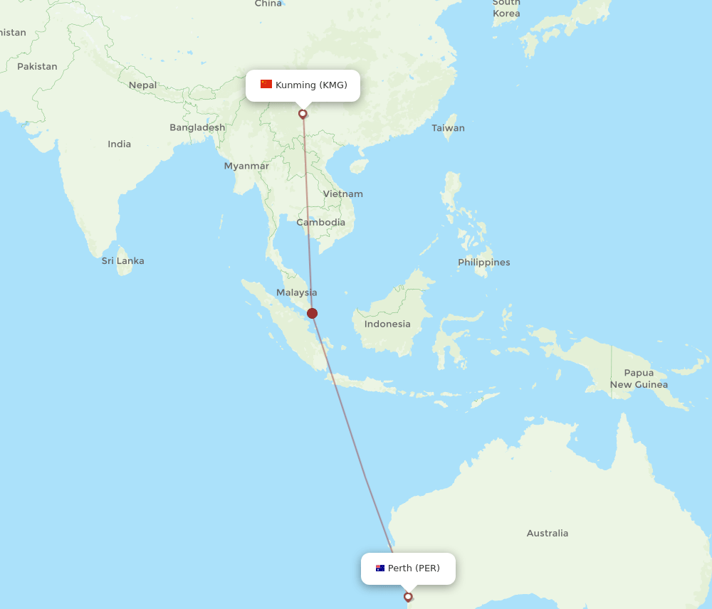 PER-KMG flight routes