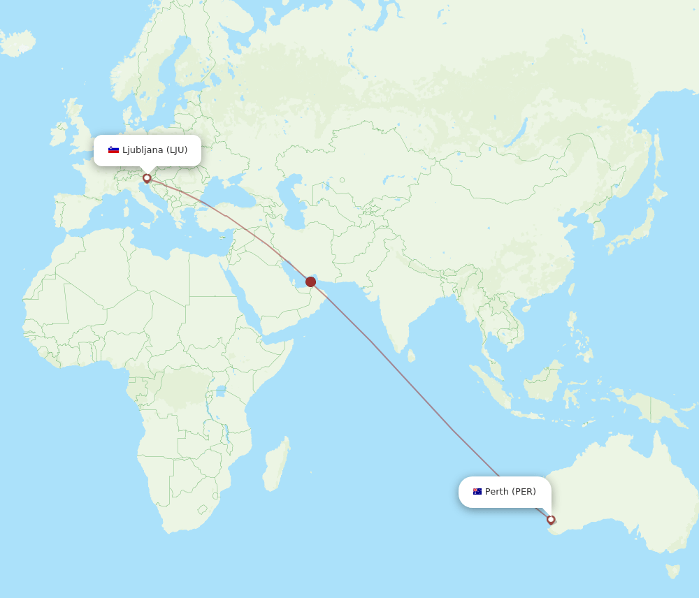 PER-LJU flight routes