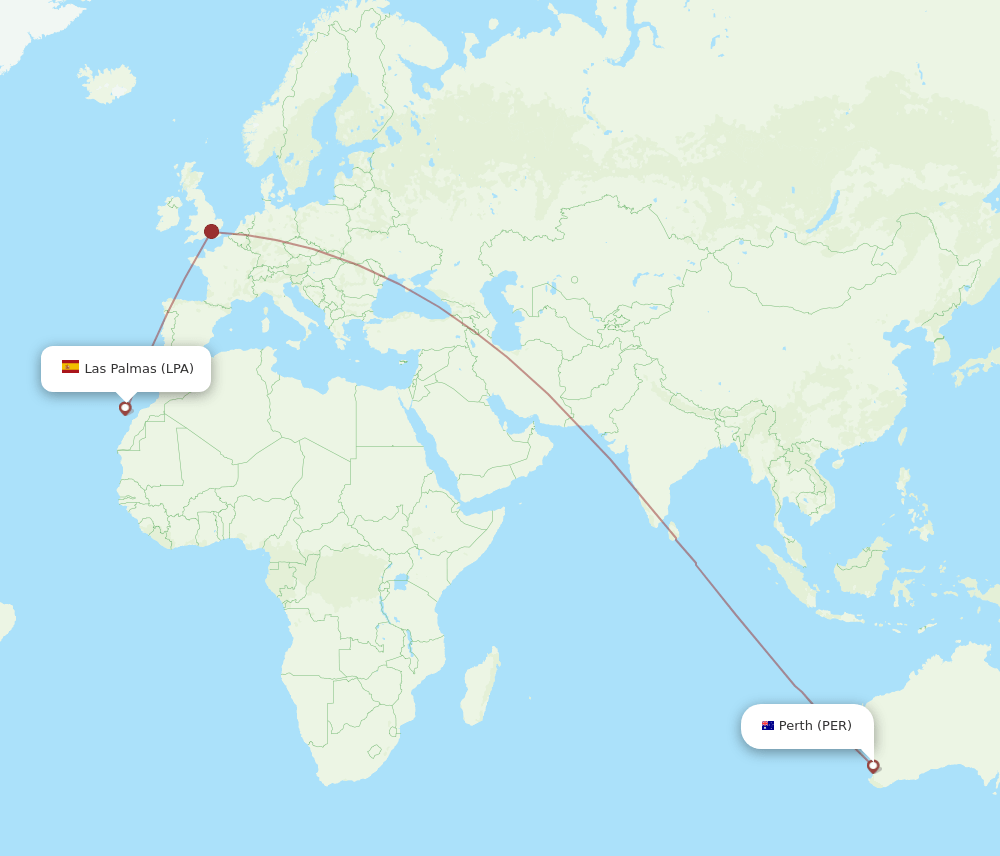 PER-LPA flight routes
