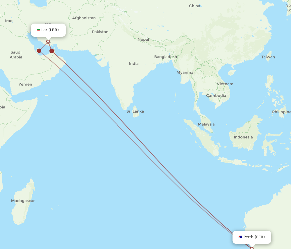 PER-LRR flight routes