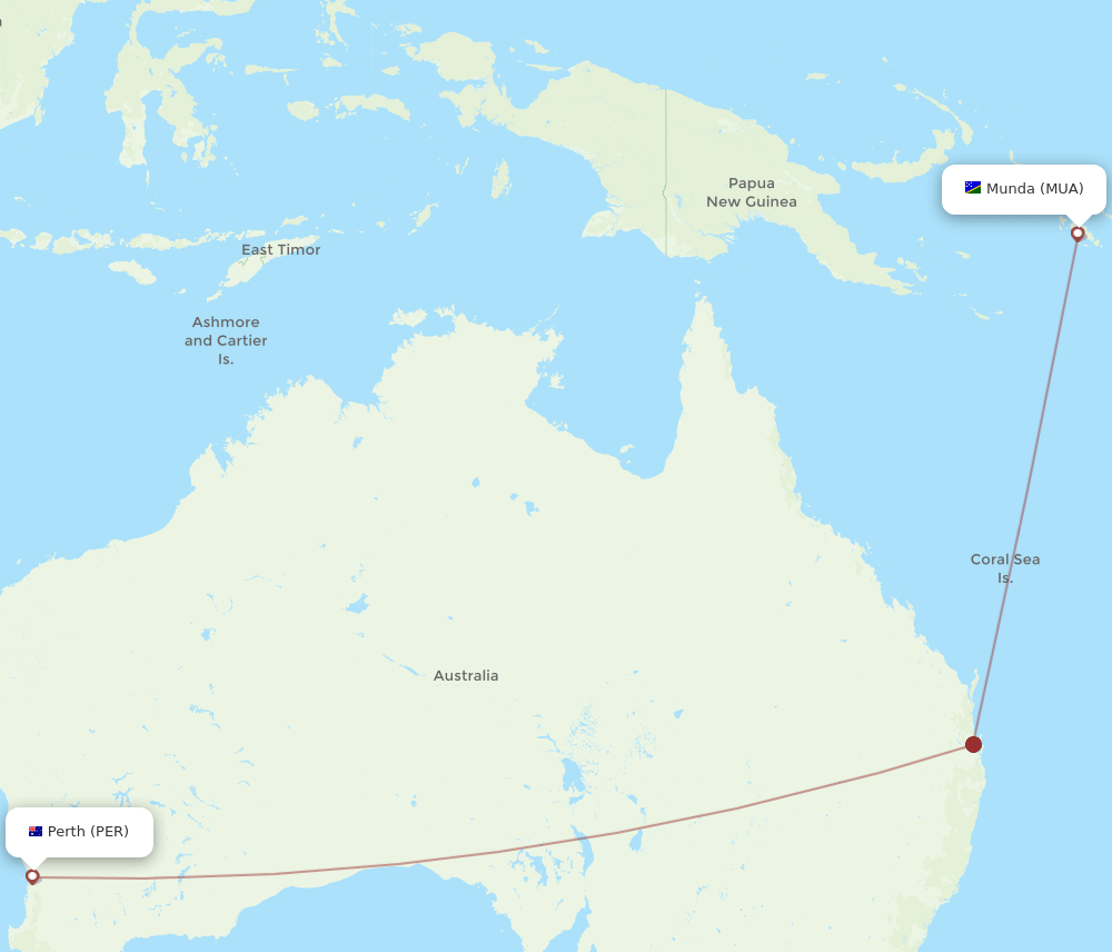 PER-MUA flight routes