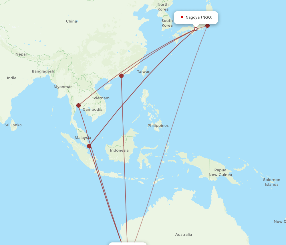 PER-NGO flight routes