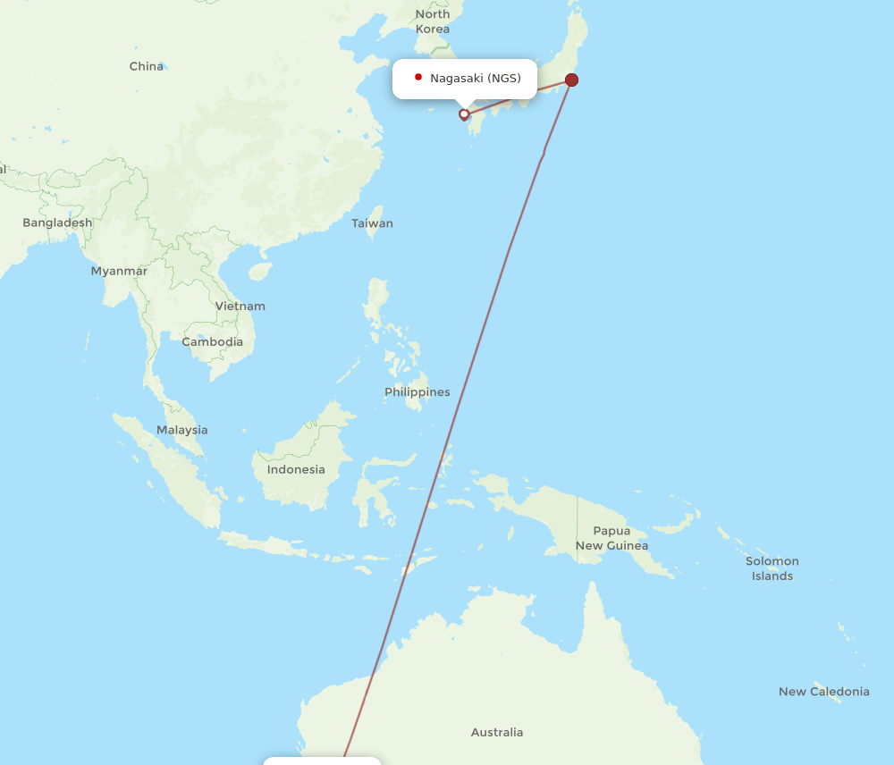 PER-NGS flight routes
