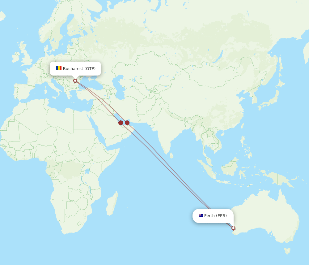 PER-OTP flight routes