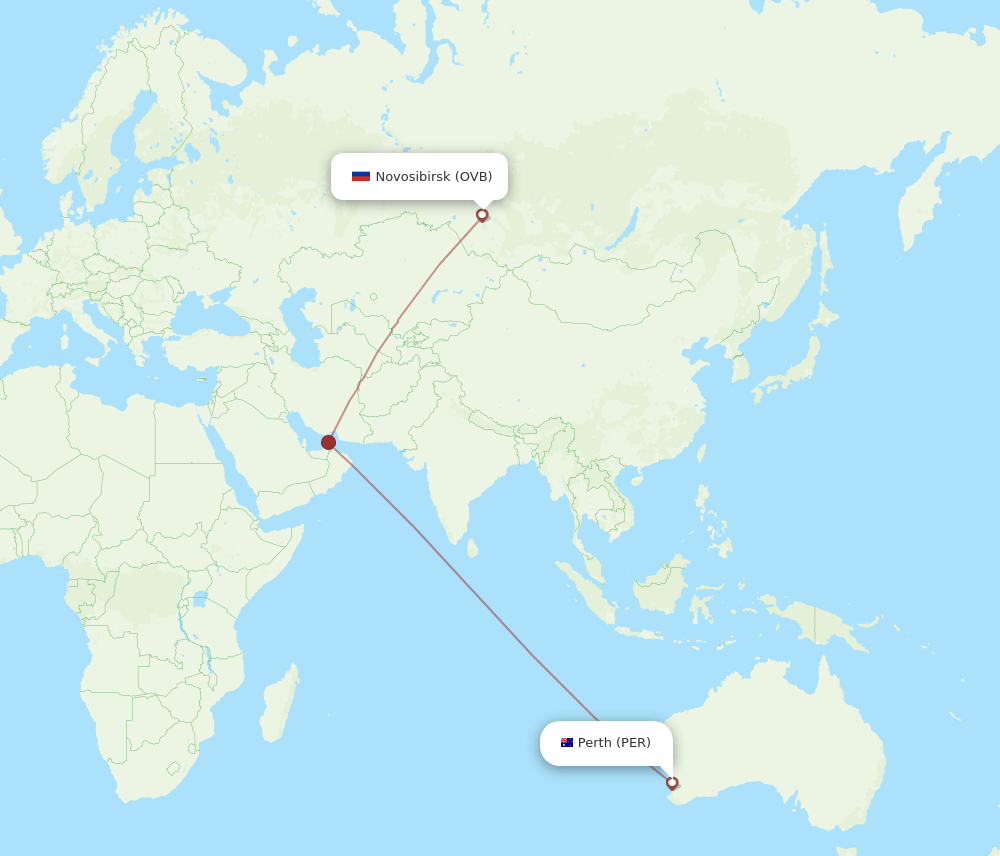 PER-OVB flight routes