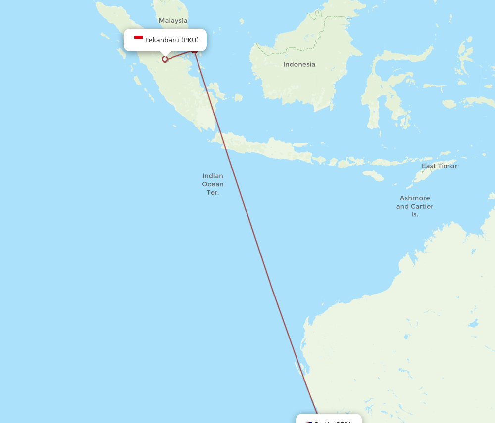 PER to PKU flights and routes map