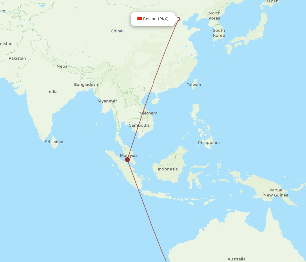 PER-PKX flight routes