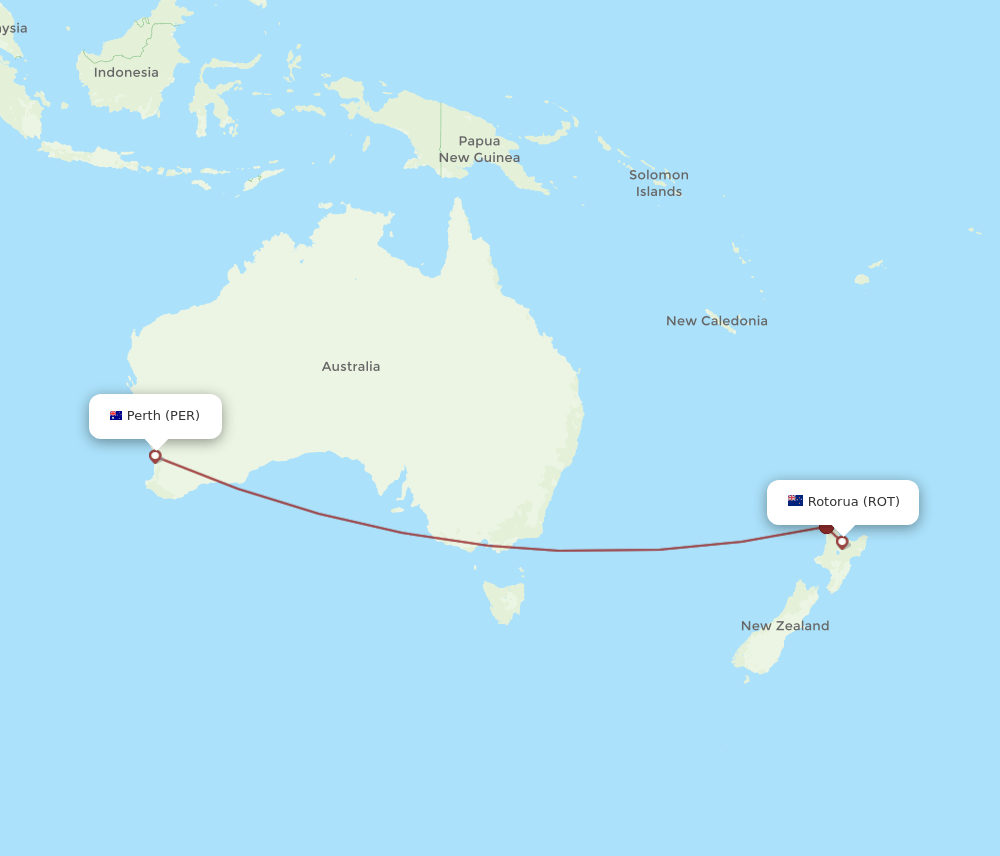 PER to ROT flights and routes map