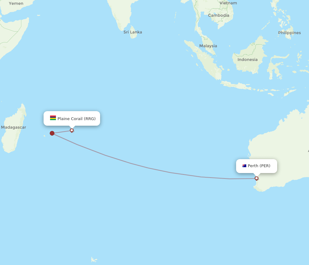PER-RRG flight routes