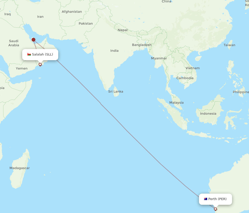 PER-SLL flight routes