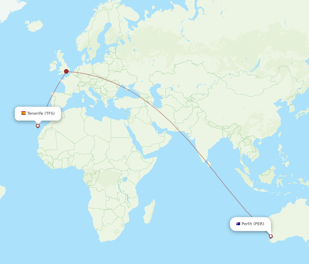 PER-TFS flight routes