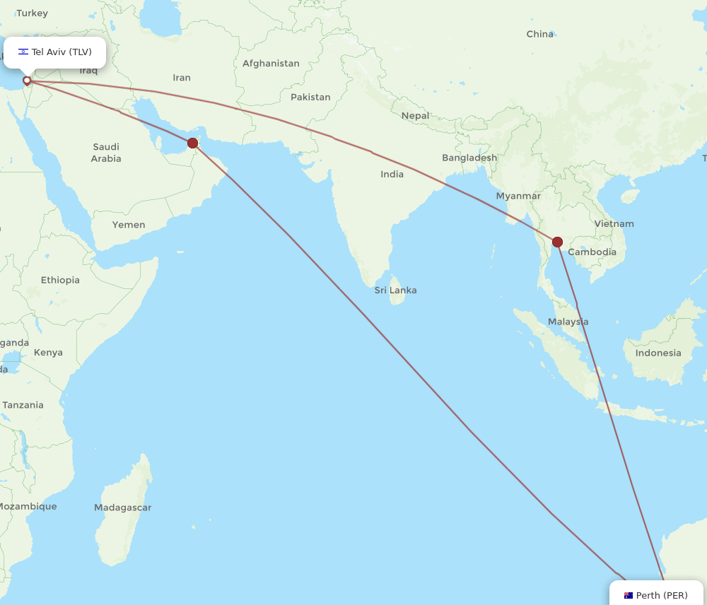 PER-TLV flight routes