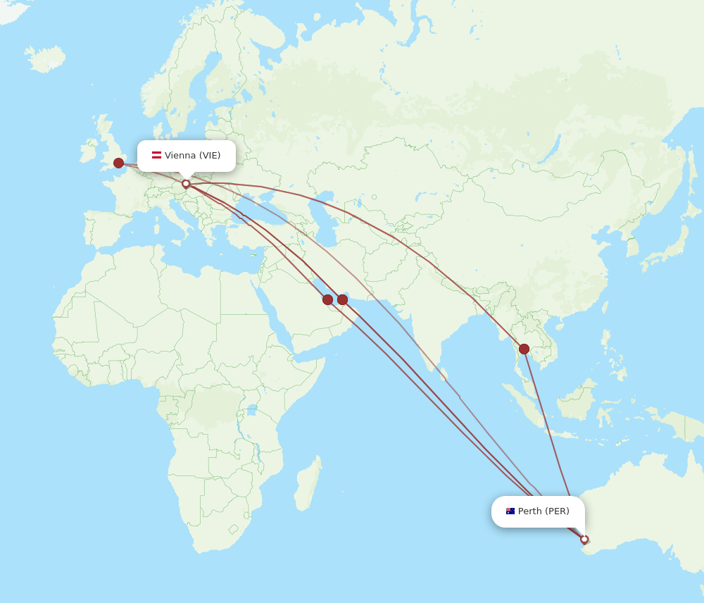 PER-VIE flight routes