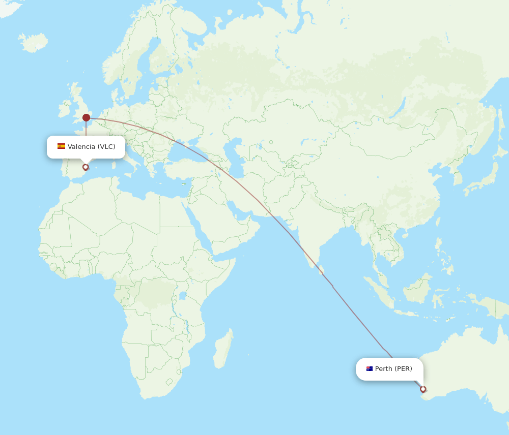 PER-VLC flight routes