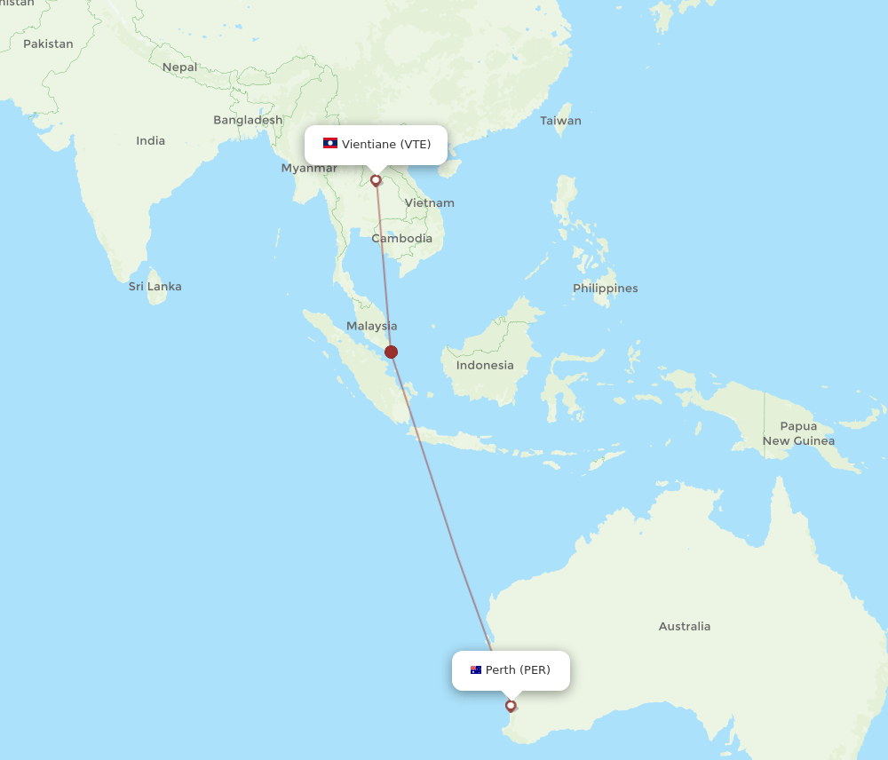 PER-VTE flight routes
