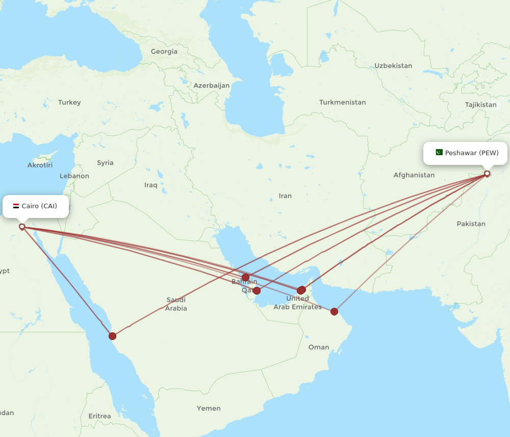 PEW-CAI flight routes