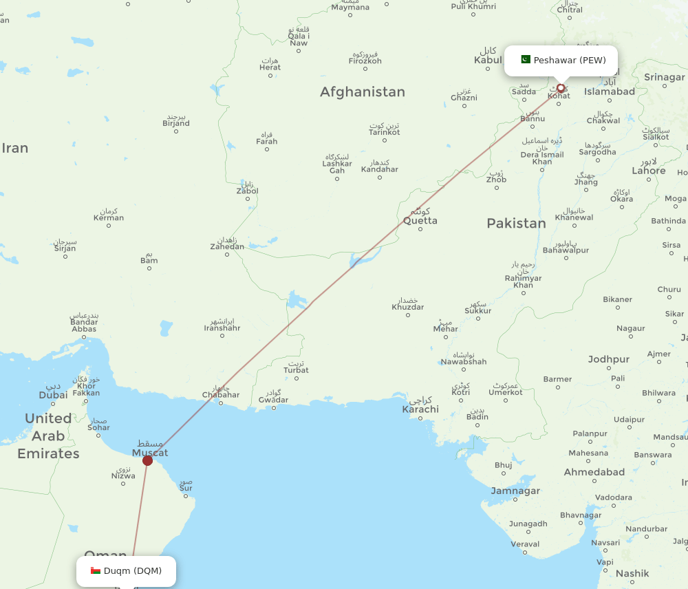 PEW-DQM flight routes