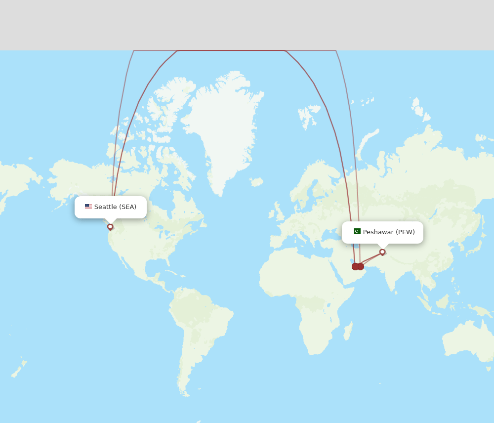 PEW-SEA flight routes