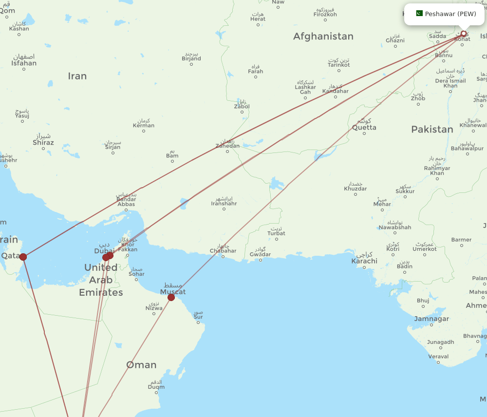 PEW-SLL flight routes