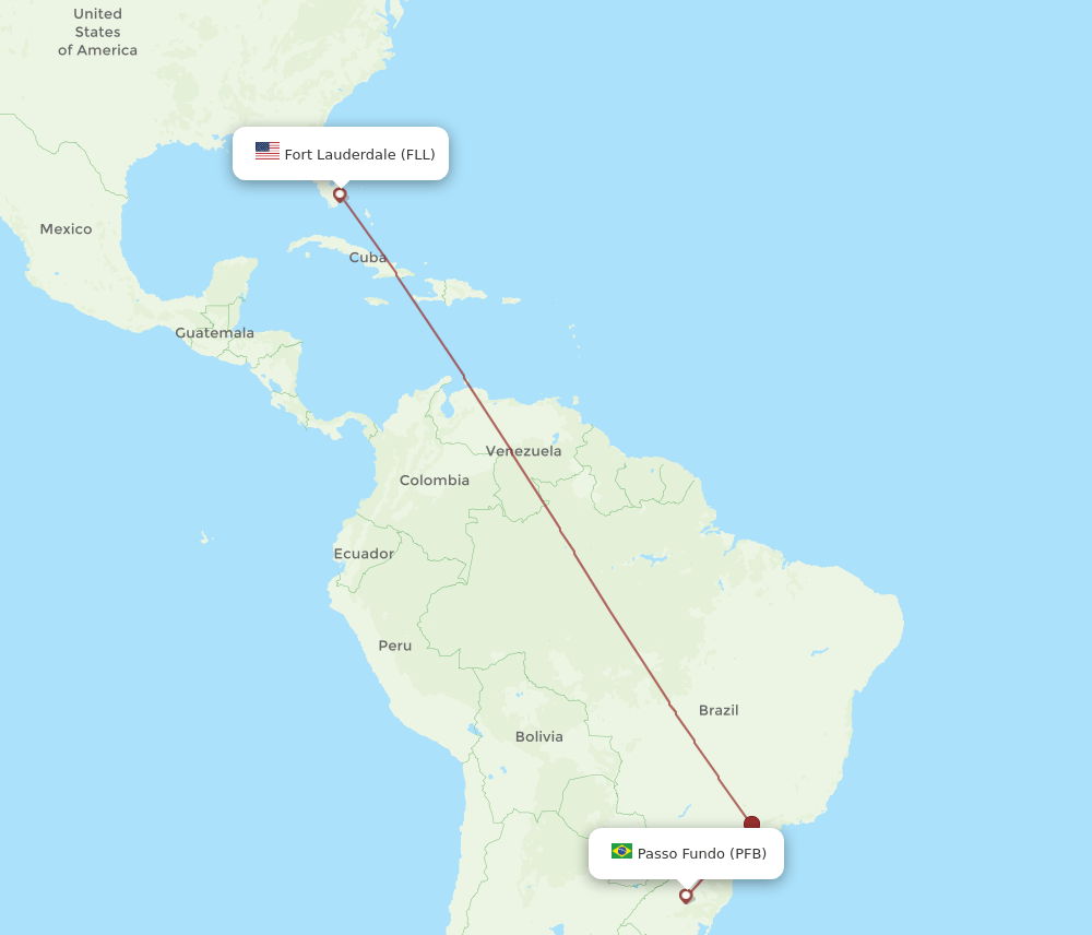 PFB to FLL flights and routes map