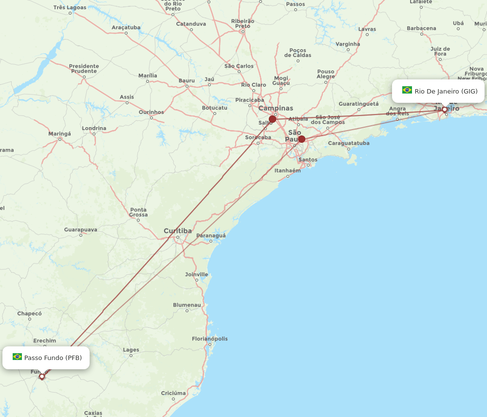 PFB-GIG flight routes