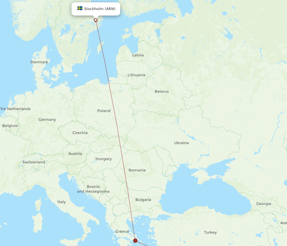 PFO to ARN flights and routes map