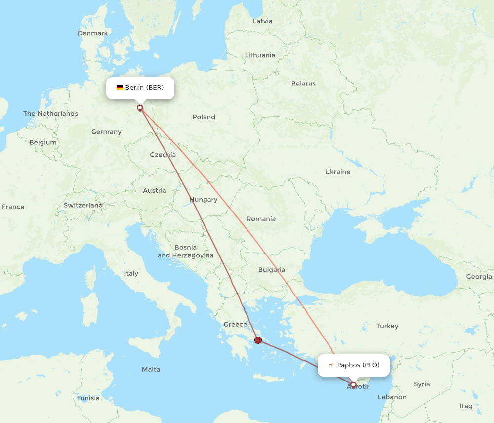 PFO-BER flight routes