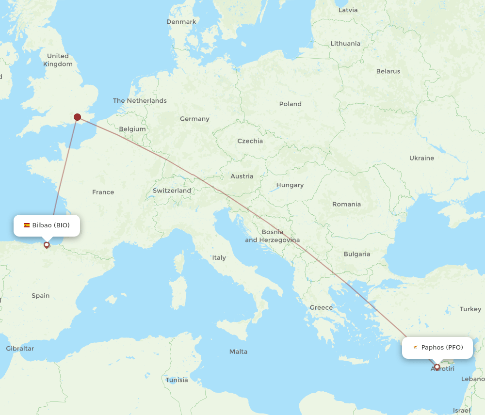 PFO to BIO flights and routes map