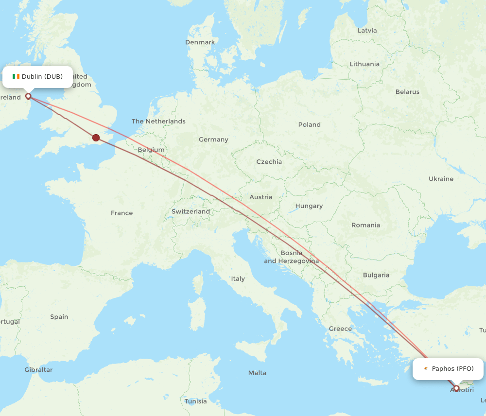 PFO-DUB flight routes