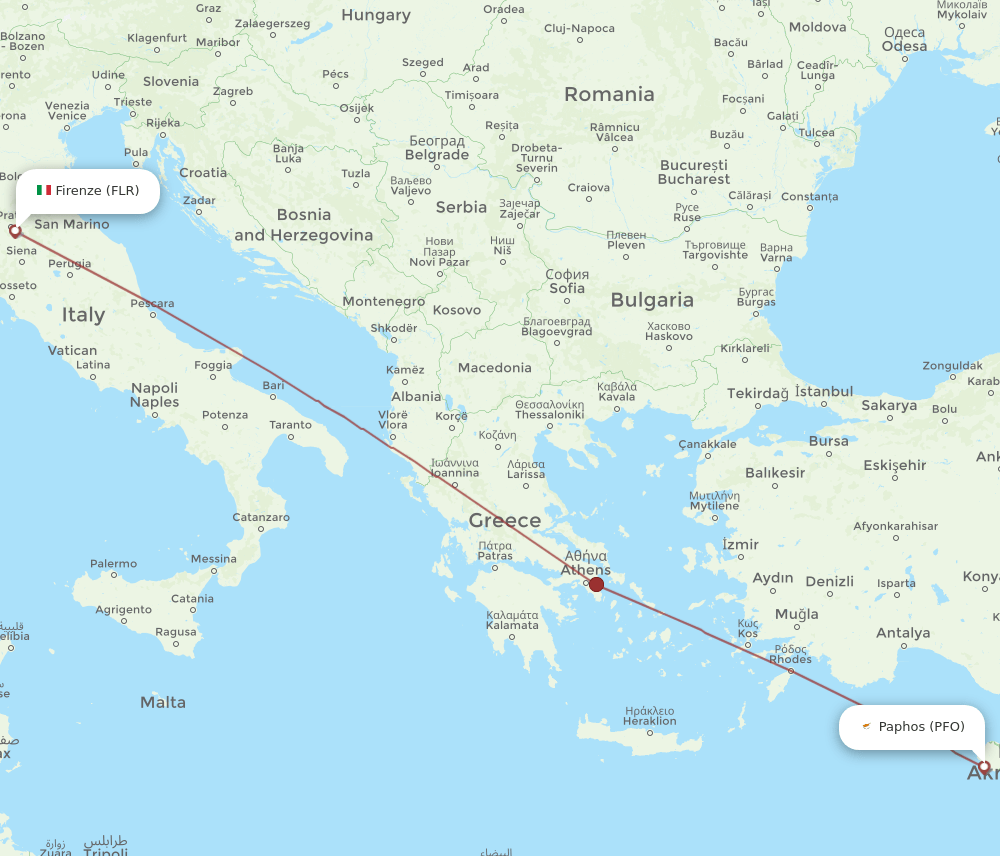 PFO-FLR flight routes