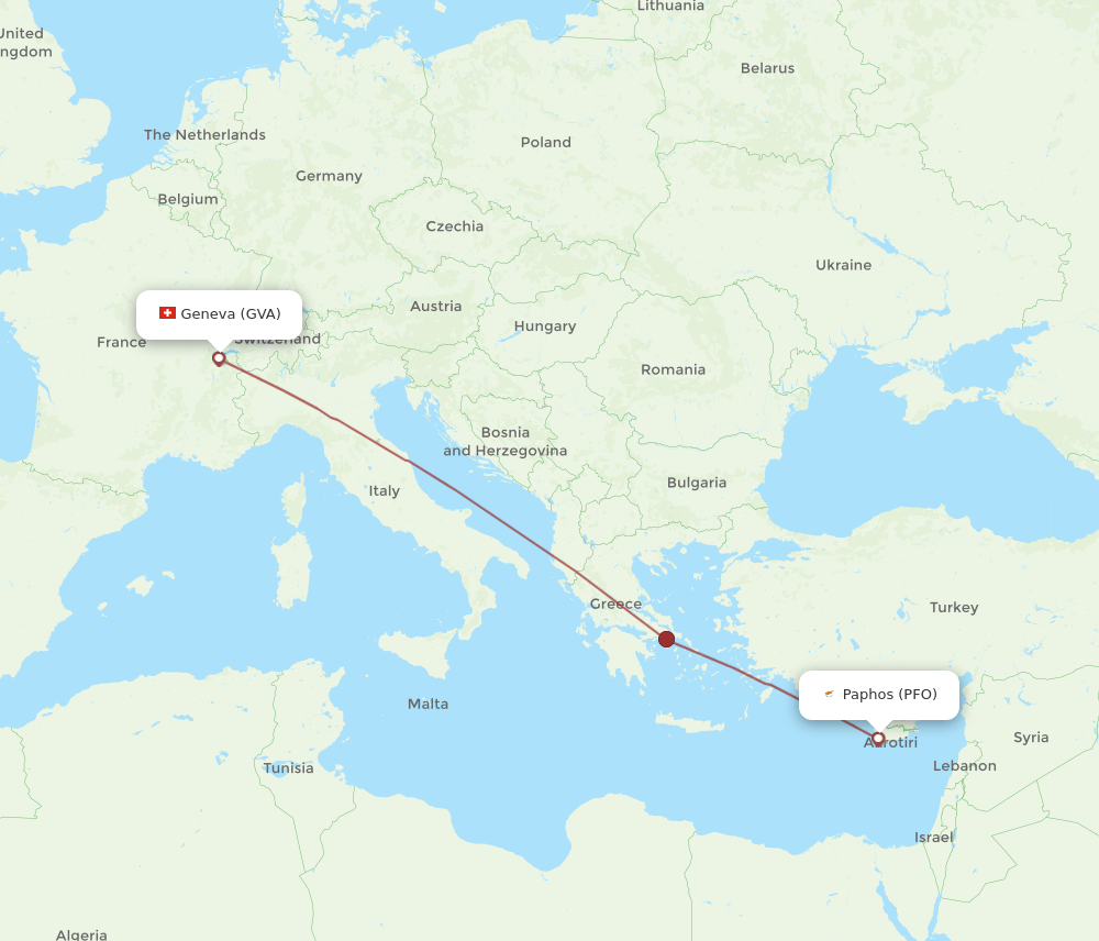 PFO-GVA flight routes