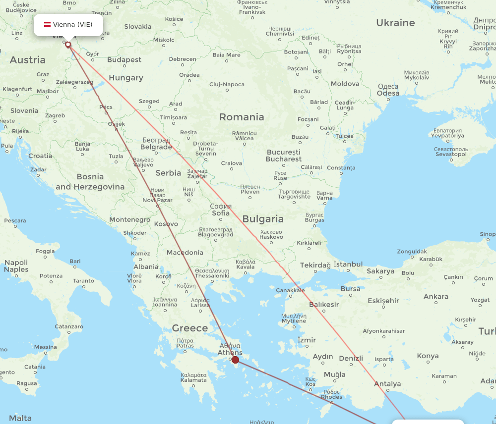 PFO-VIE flight routes
