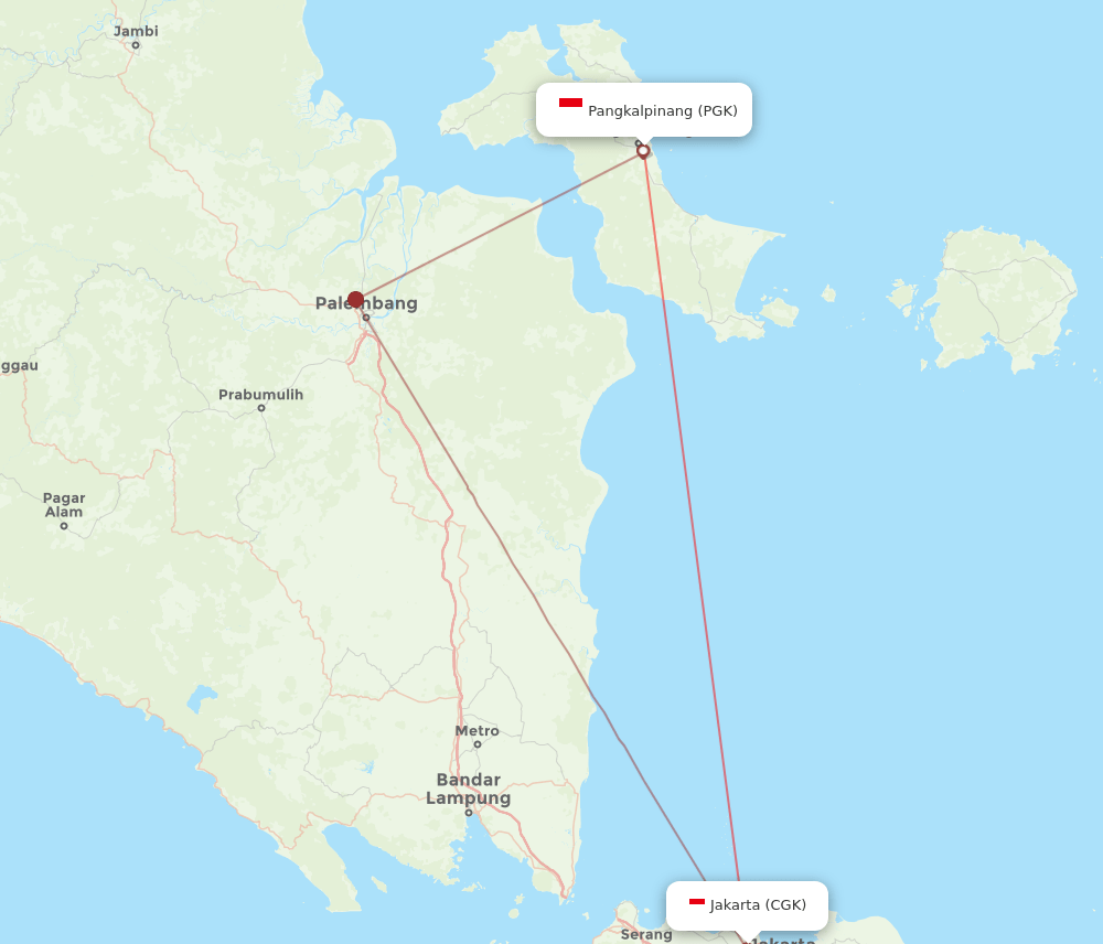 PGK-CGK flight routes