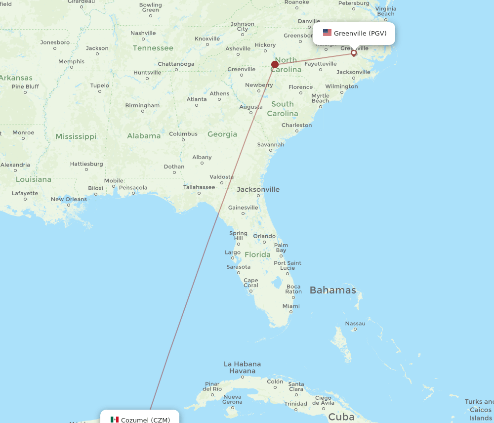 PGV-CZM flight routes
