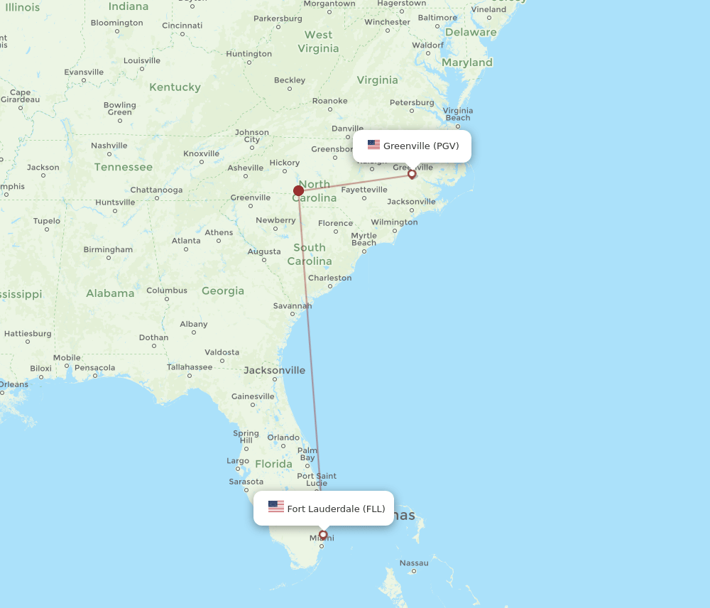 PGV-FLL flight routes