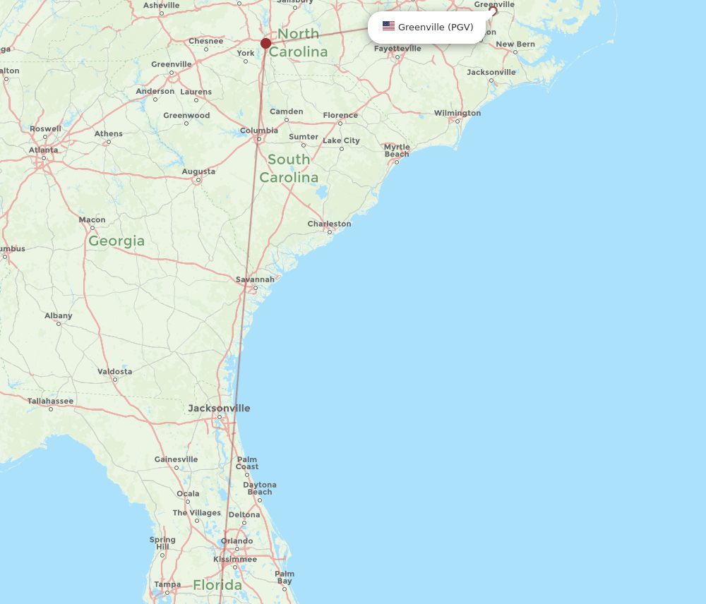PGV-RSW flight routes