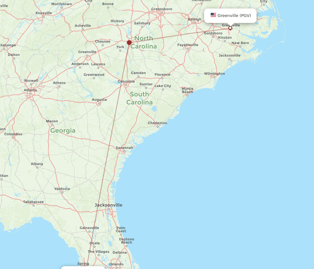 PGV-TPA flight routes