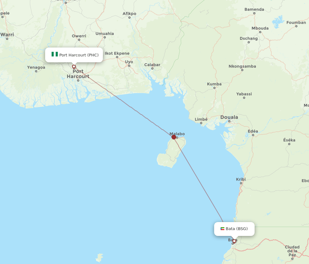 PHC-BSG flight routes