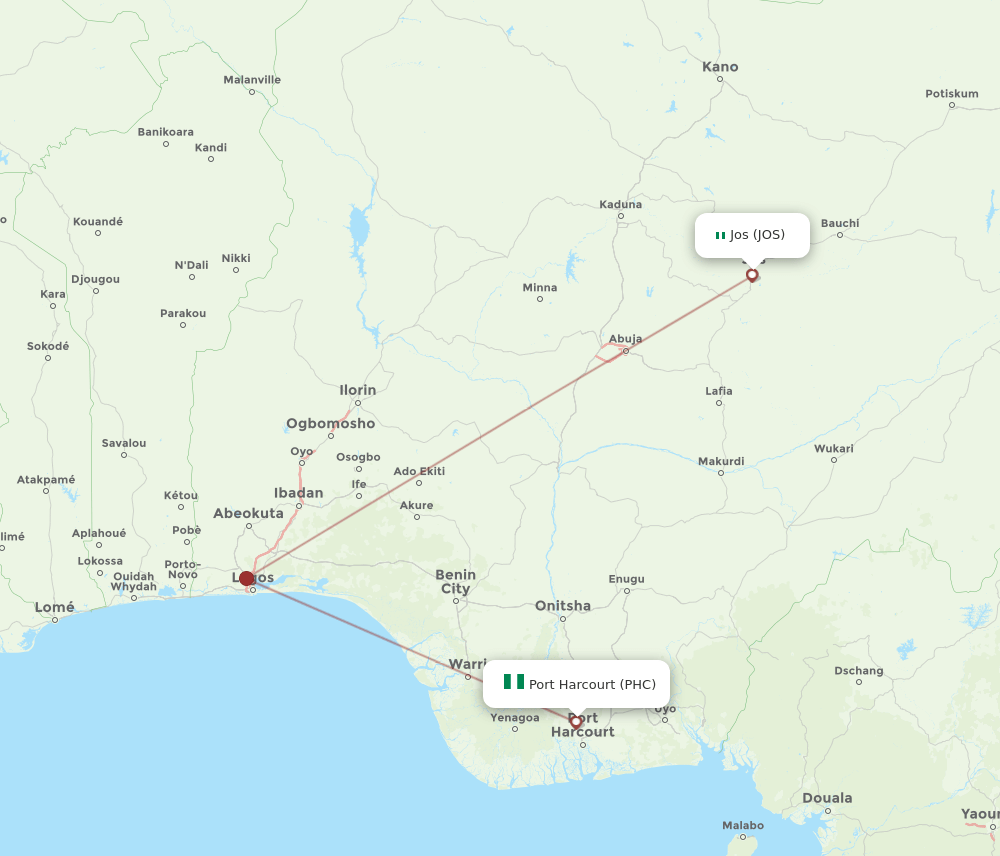 PHC-JOS flight routes