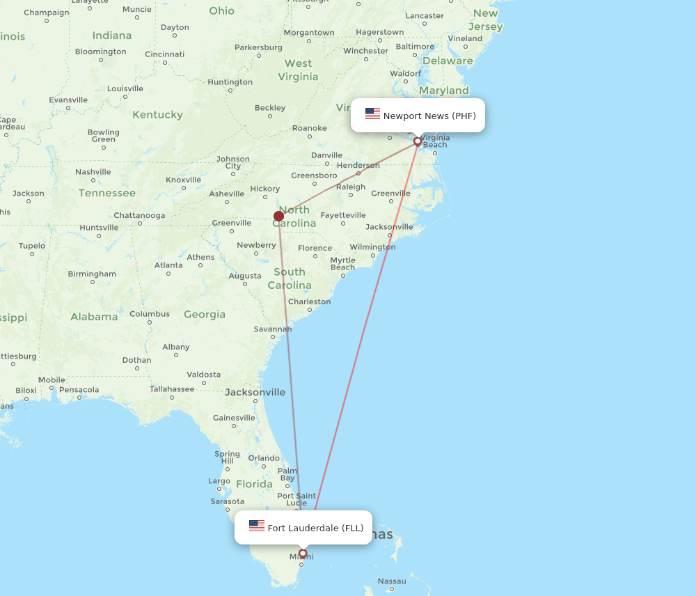 PHF-FLL flight routes