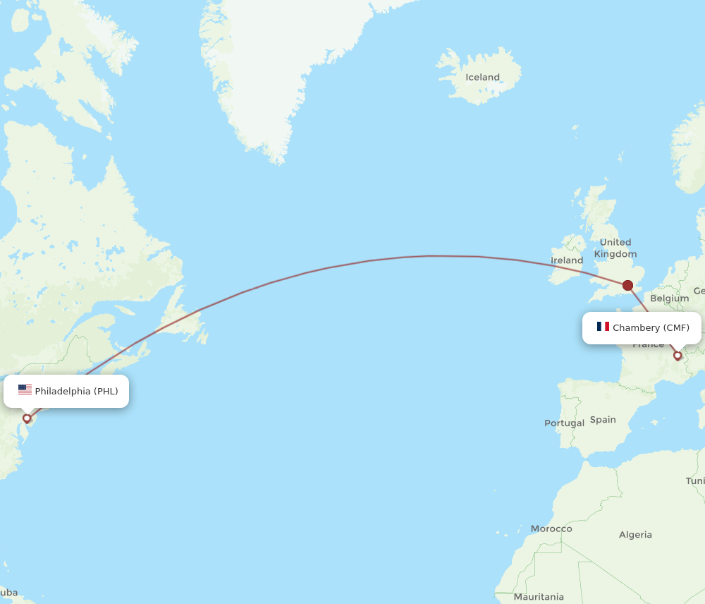 PHL-CMF flight routes