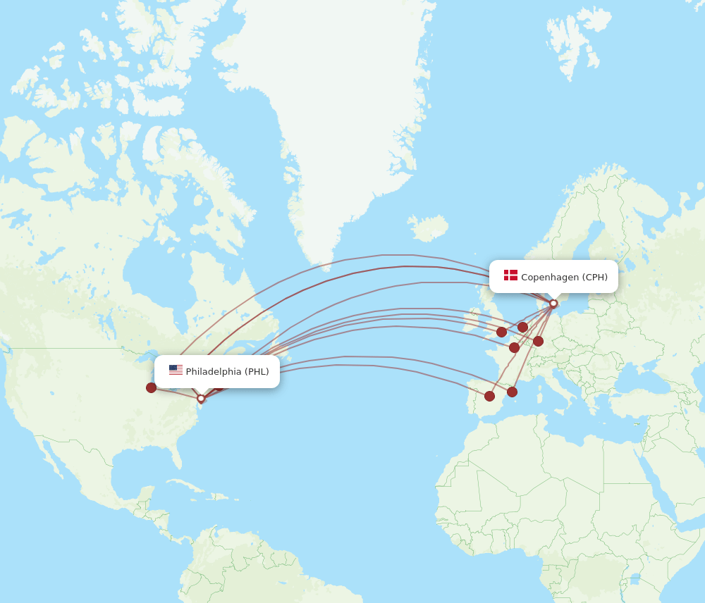 PHL-CPH flight routes