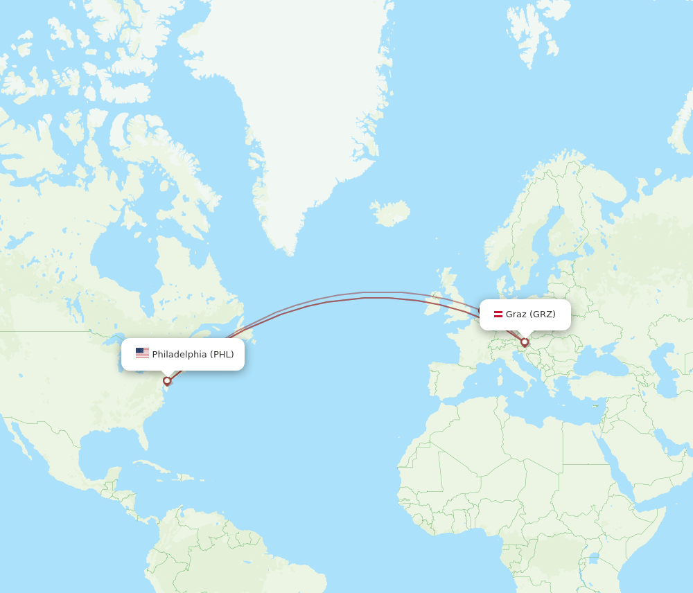 PHL-GRZ flight routes